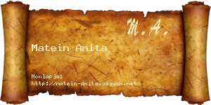 Matein Anita névjegykártya